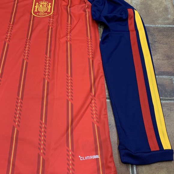 Adidas Red and Blue Long Sleeve Jersey - Picture 3 of 6